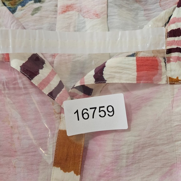 NEW John Mark Shirt Top Women 3X Button Up Large Floral Print Pink Red - Picture 12 of 12